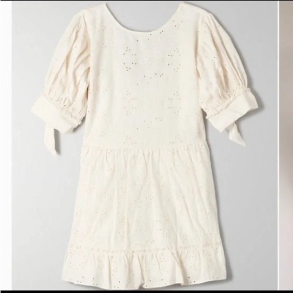 Aritzia Sunday Best Oregold Eyelet Mini Babydoll Dress